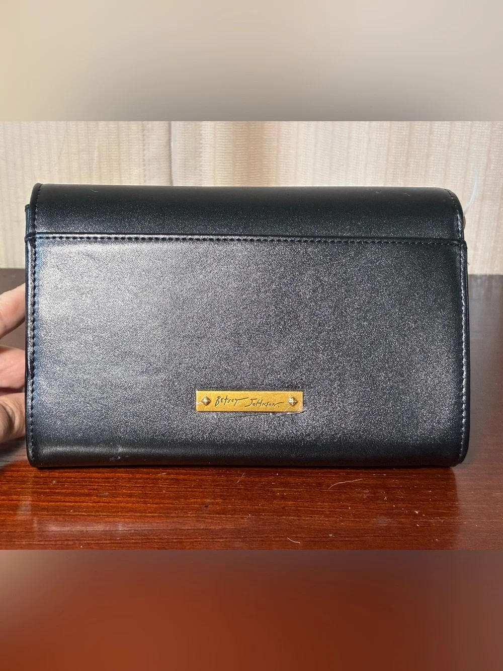 Betsey Johnson Black Wallet with Gold Hardware Accents NWT - Picture 2 of 6